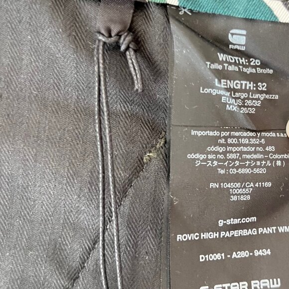 NEW G-Star RAW High Waist Paperbag Twill Military Pants Trousers, W26 L32 - Picture 15 of 16